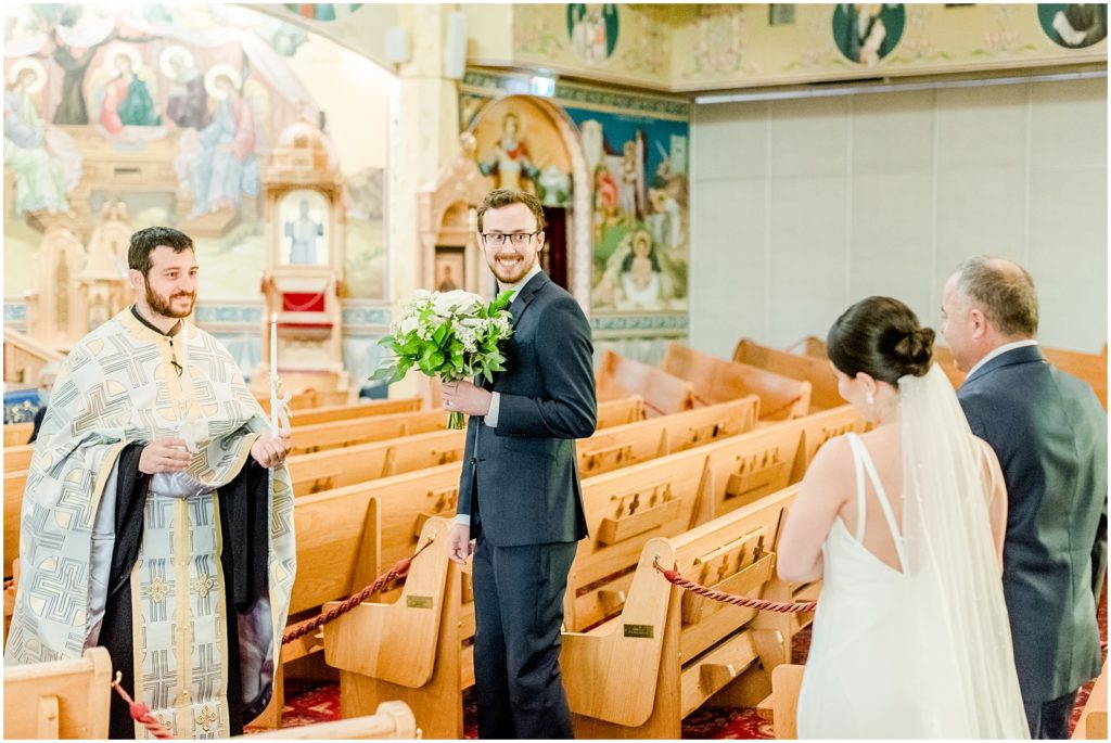 Burnaby Vancouver Wedding Groom sees his bride for the first time