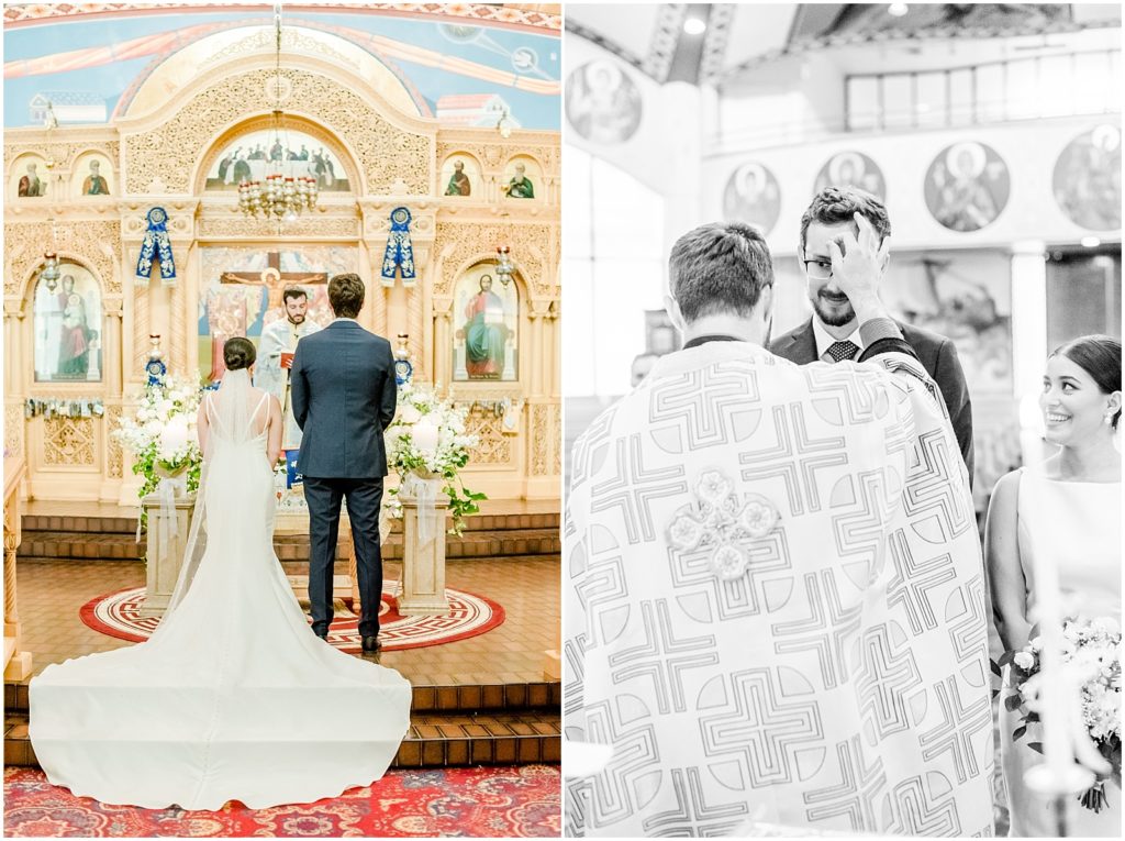 Burnaby Vancouver Wedding Couple receiving the orthodox greek blessing