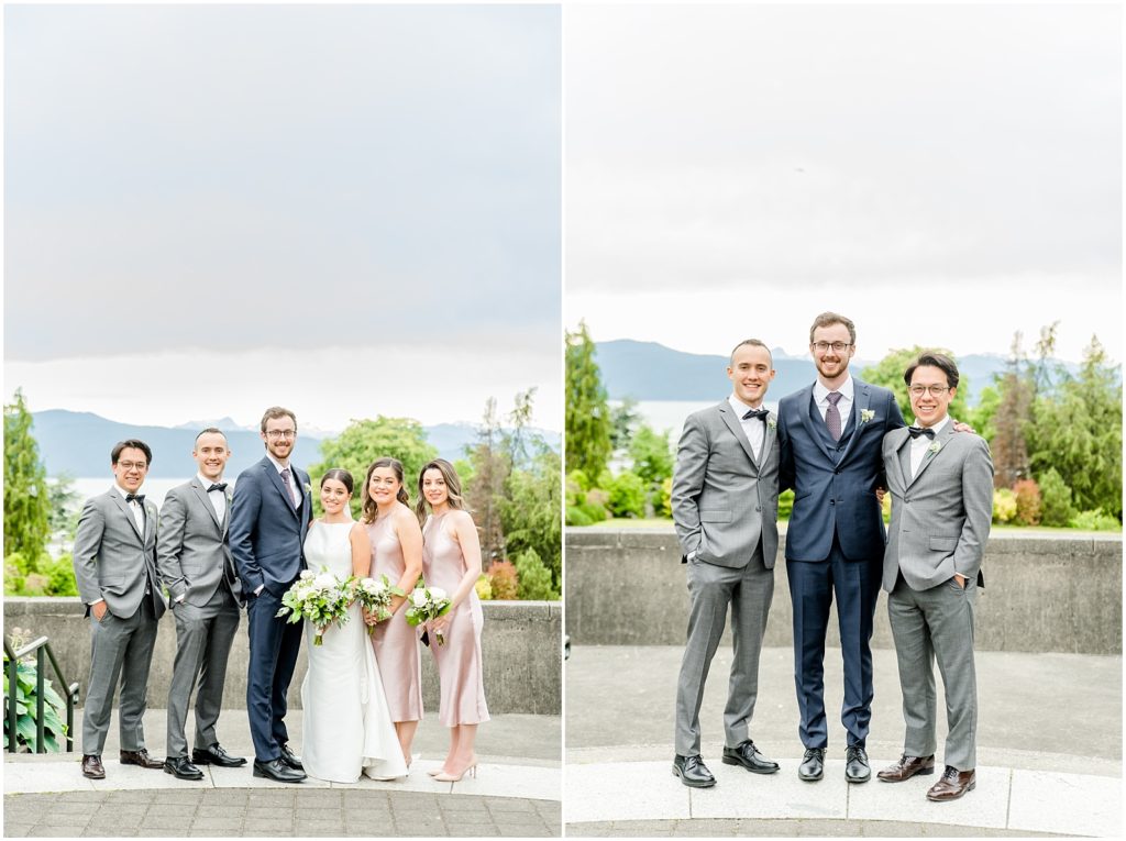 Burnaby Vancouver Wedding Bridal Party and Wedding Party at the UBC Rose Garden