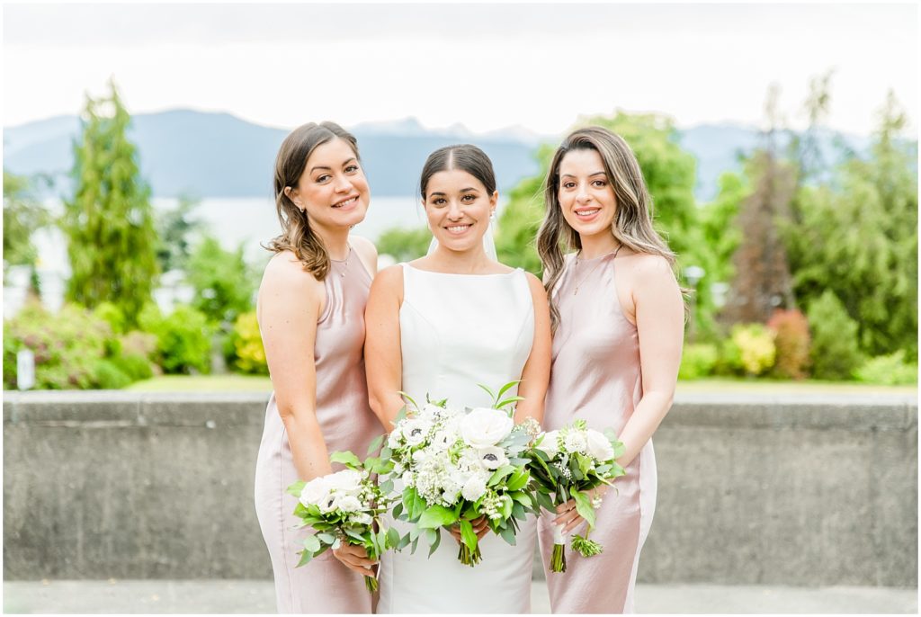 Burnaby Vancouver Wedding Bride and Bridesmaids at the UBC Rose Garden