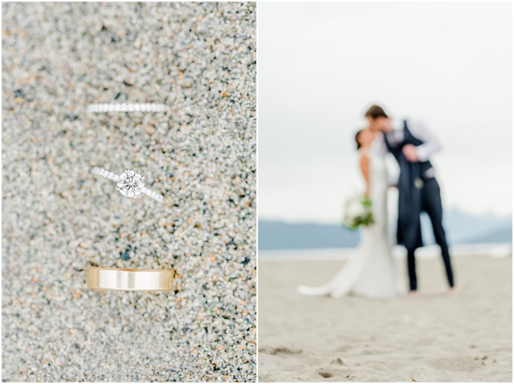 Burnaby Vancouver Wedding ring detail photo in the sand