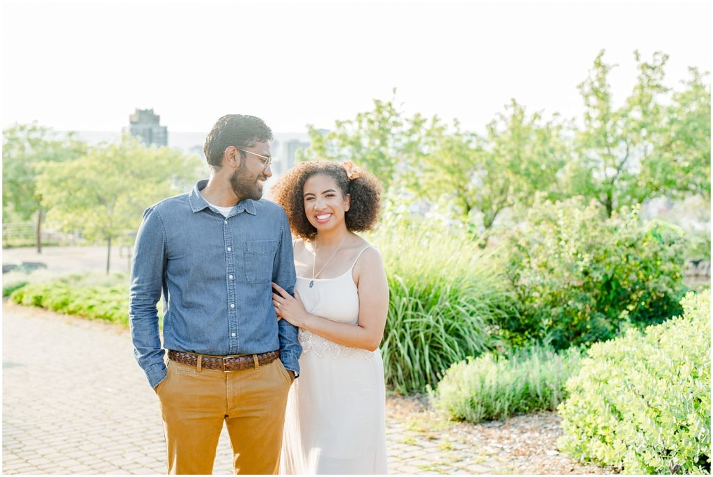 Sam Lawrence Park Hamilton Engagement Session man looking at smiling woman