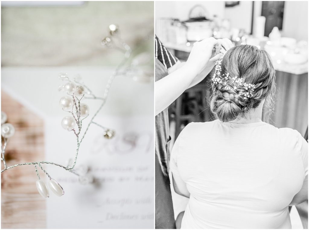 Princeton backyard wedding bride hair details