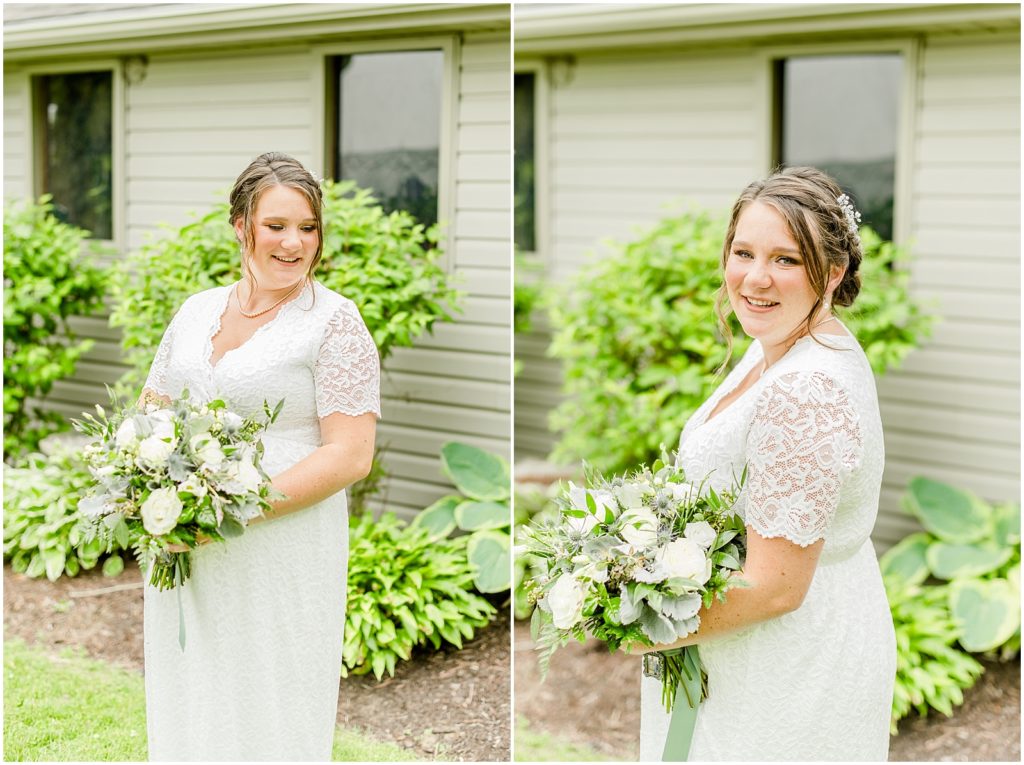 Princeton backyard wedding bride portraits