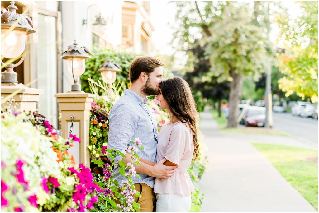 niagara on the lake engagement session in the flowers