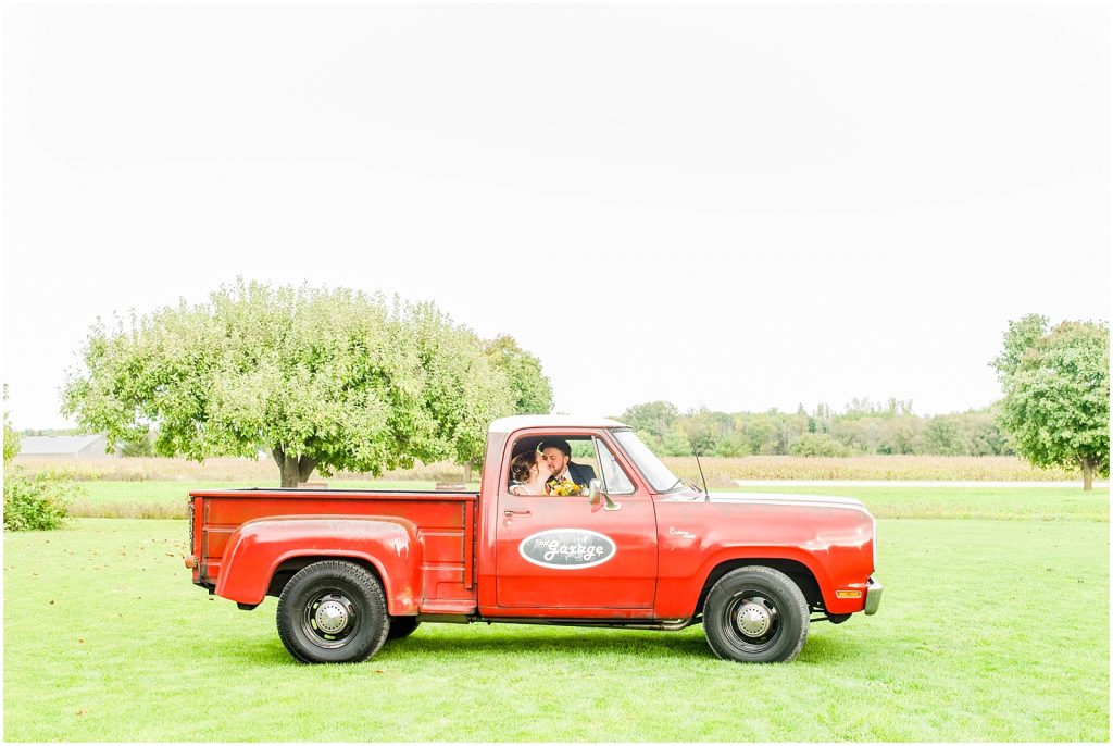 St. Mary's Countryside Wedding in old pickup truck