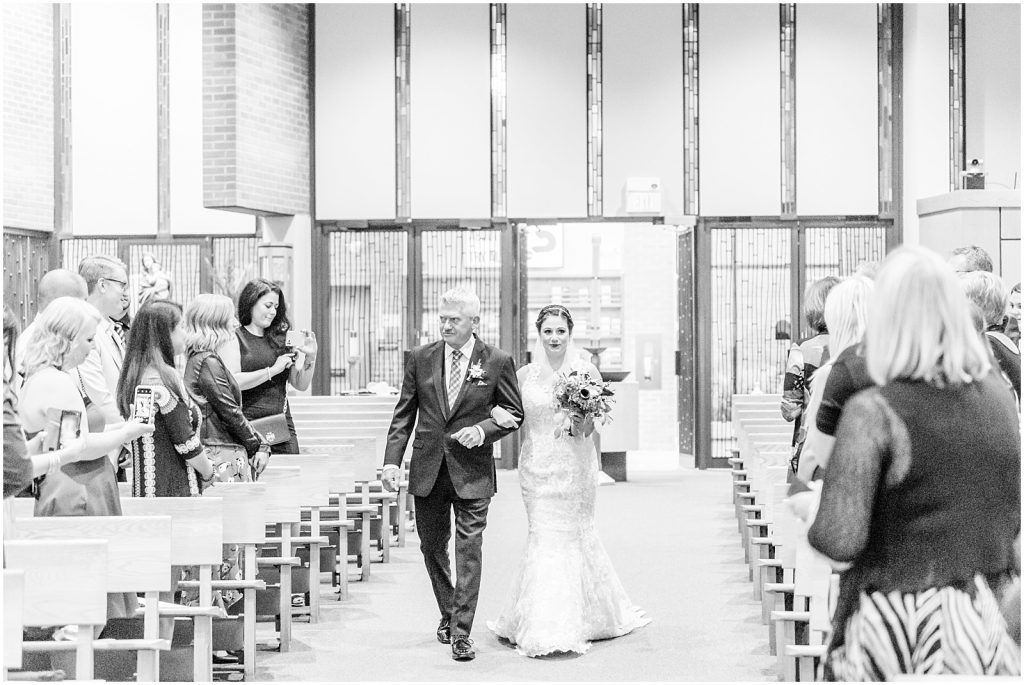 firerock golf course wedding bride and father walking into church