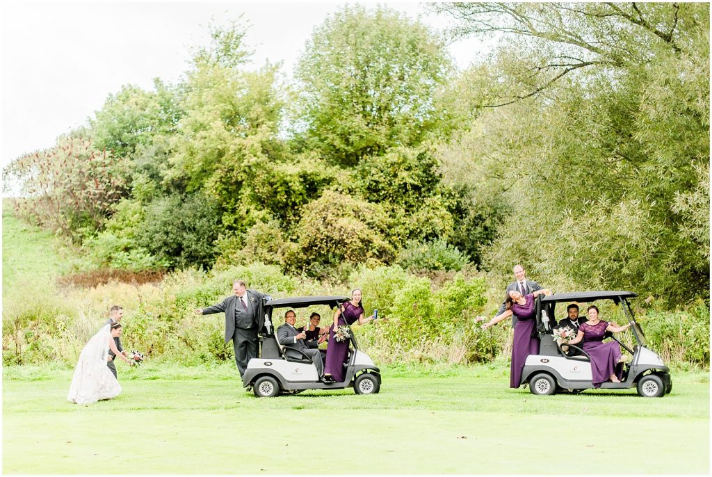 firerock golf course wedding party on golf carts