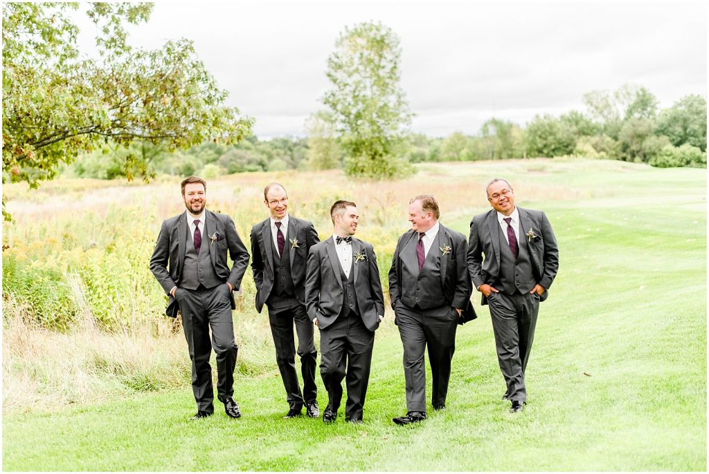 firerock golf course wedding groom and groomsmen walking