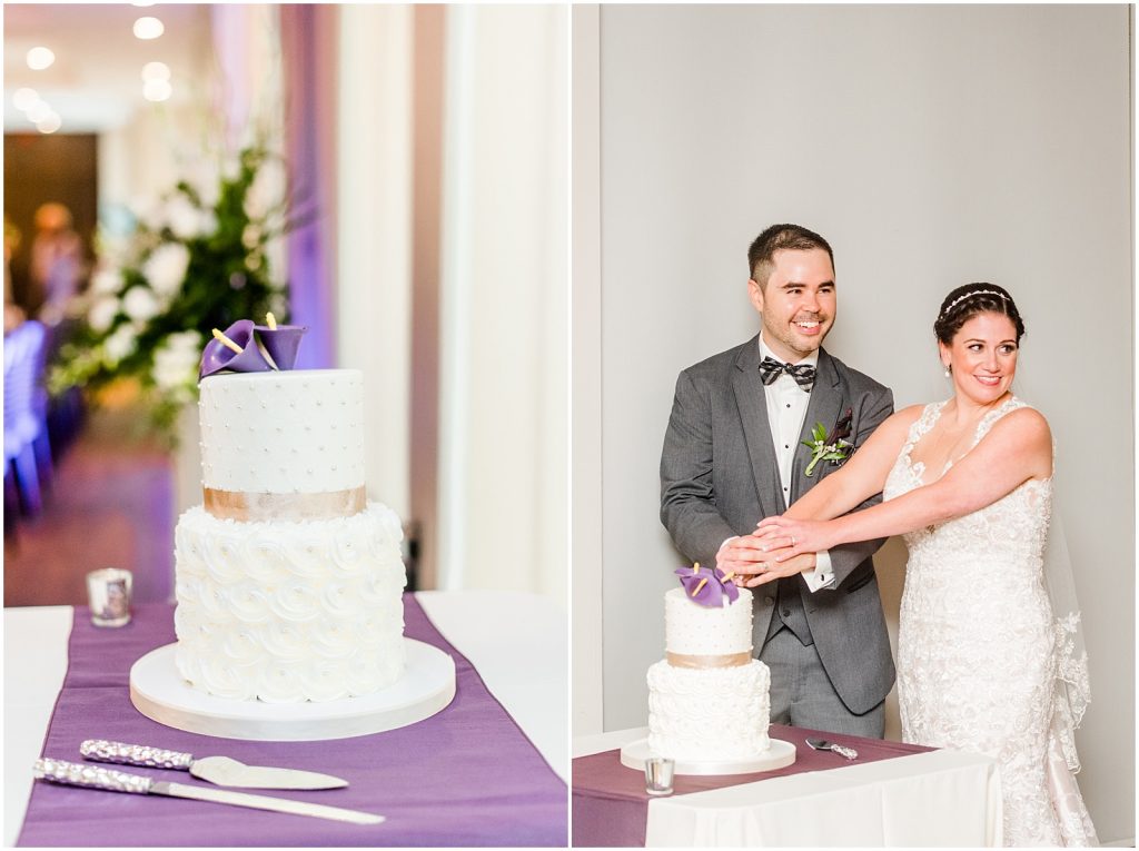 firerock golf course wedding cake cutting bride and groom