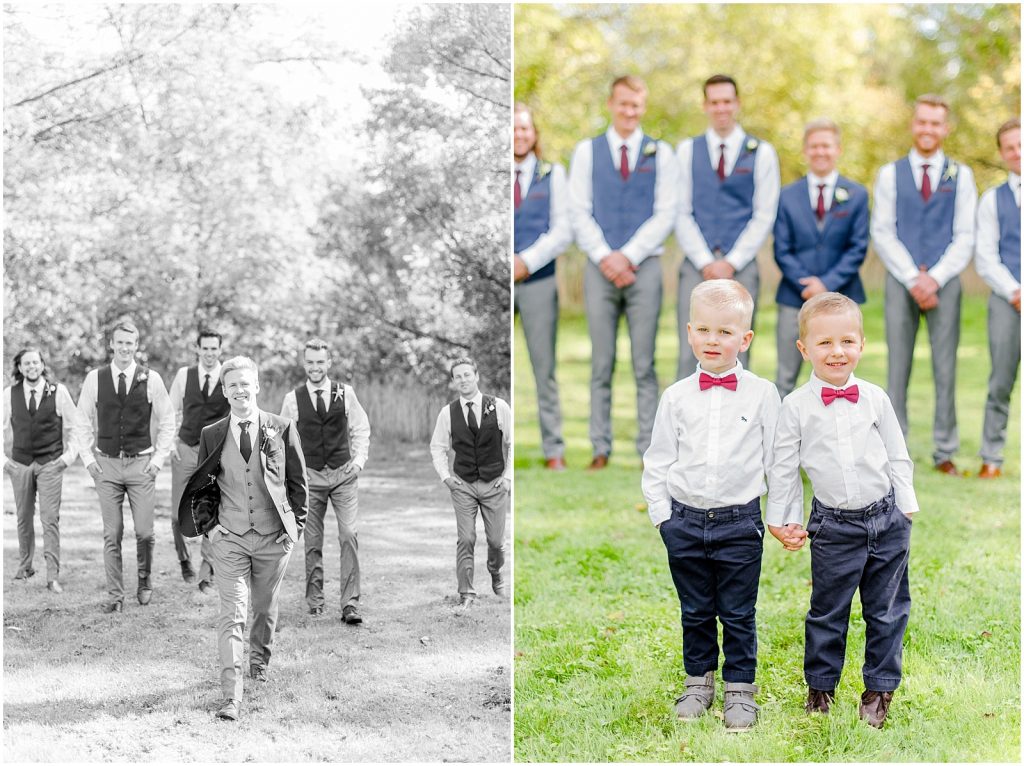 oxford country countryside wedding groom and groomsmen and ring bearers