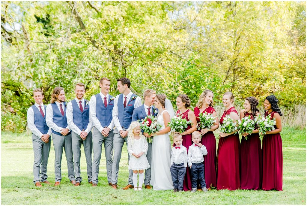 oxford country countryside wedding bride and groom and bridal party