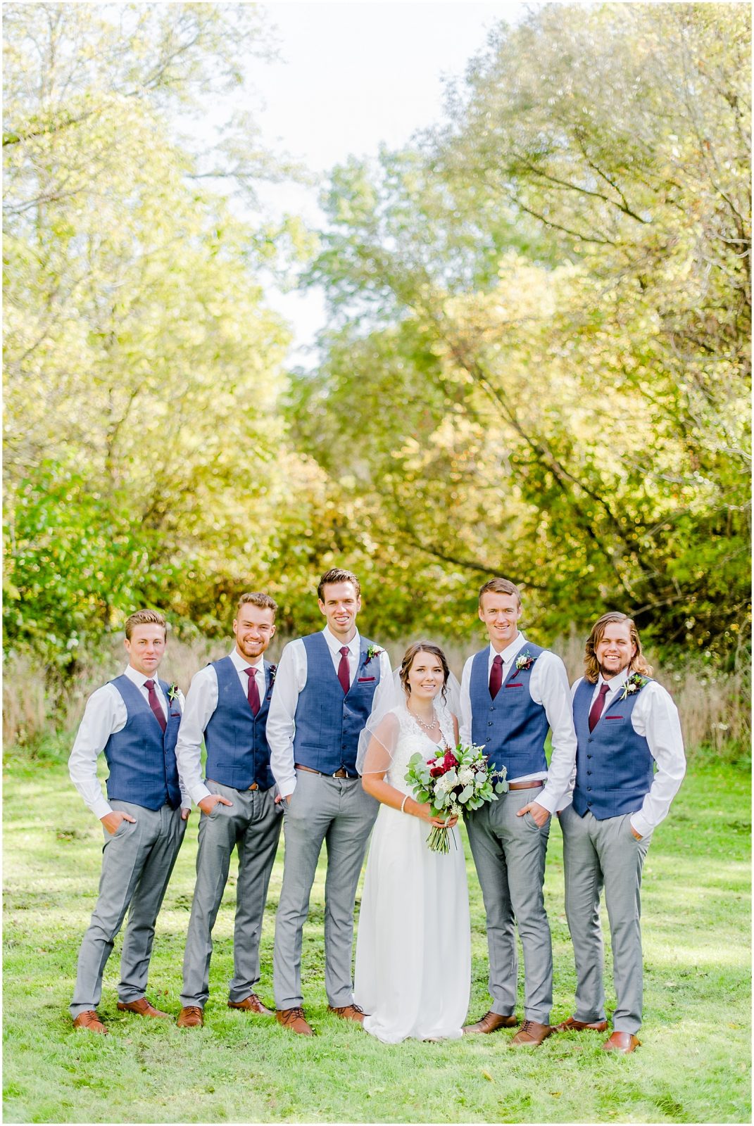 oxford country countryside wedding bride and groomsmen