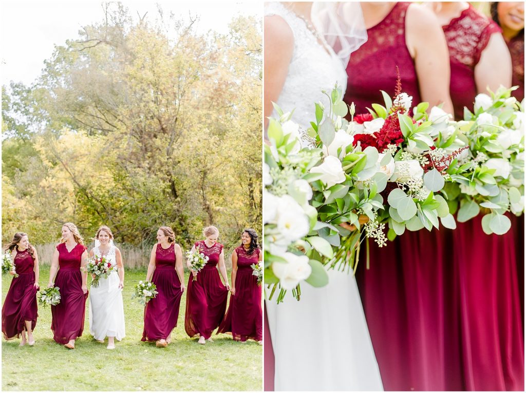 oxford country countryside wedding bride and bridesmaids and bouquet detail