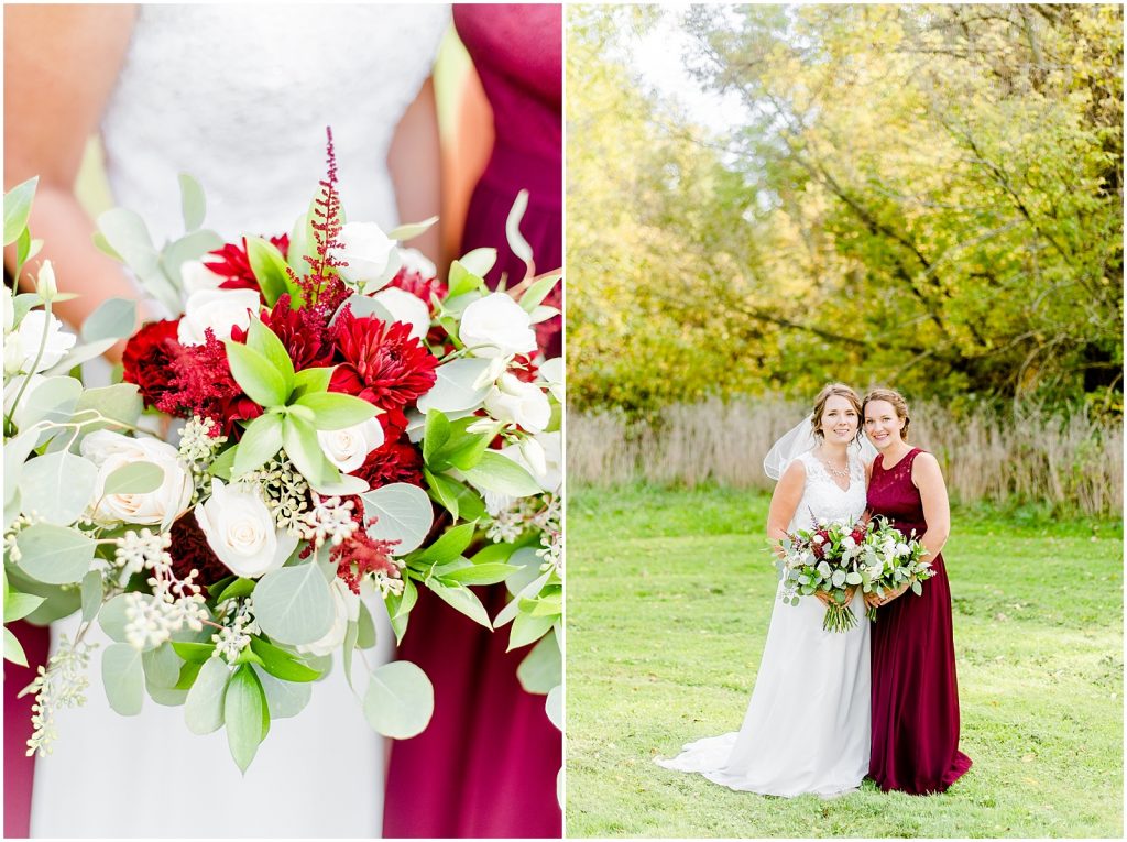 oxford country countryside wedding bride and bridesmaid and bouquets