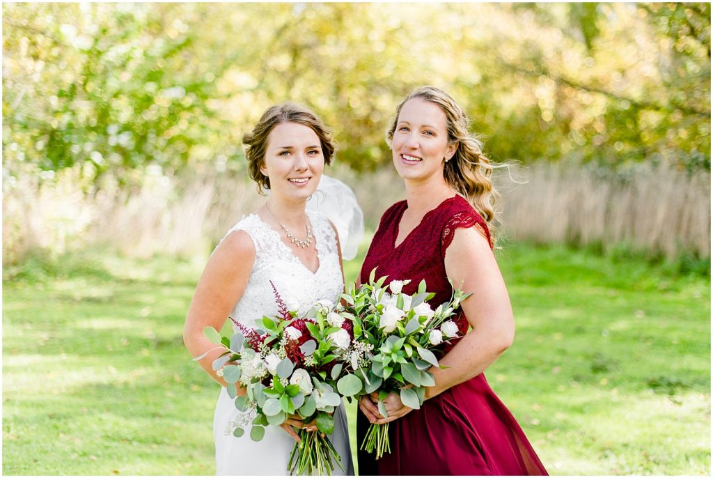 oxford country countryside wedding bride and bridesmaid