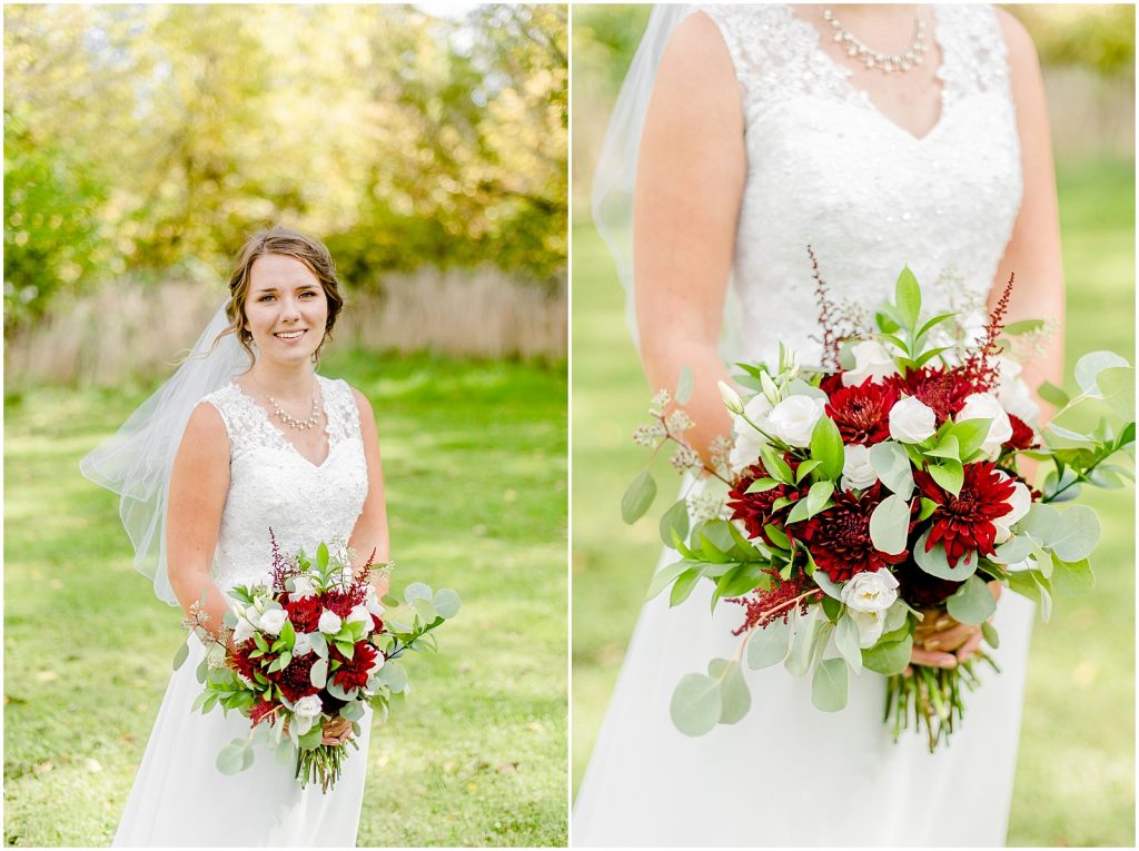 oxford country countryside wedding bride holding bouquet