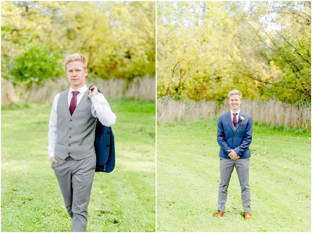 oxford country countryside wedding groom walking with jacket over shoulder