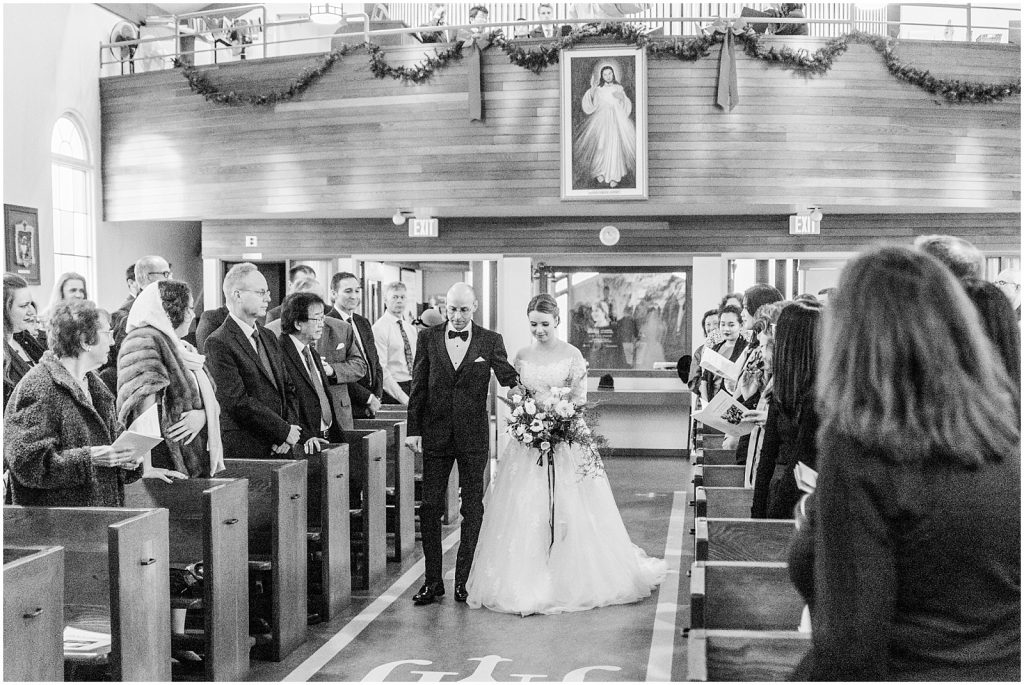 burnaby vancouver wedding father walking bride down the aisle