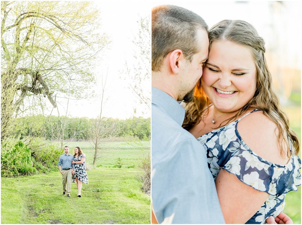 Burgessville Countryside Engagement Session Couple Laughing