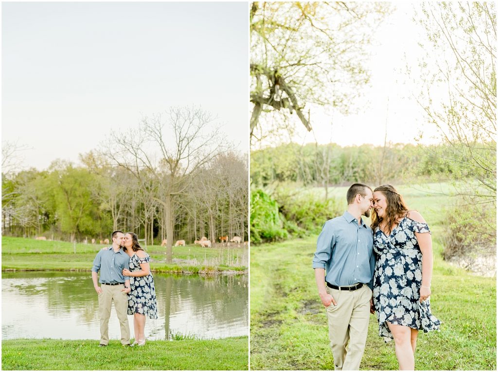 Burgessville Countryside Engagement Session Couple walking