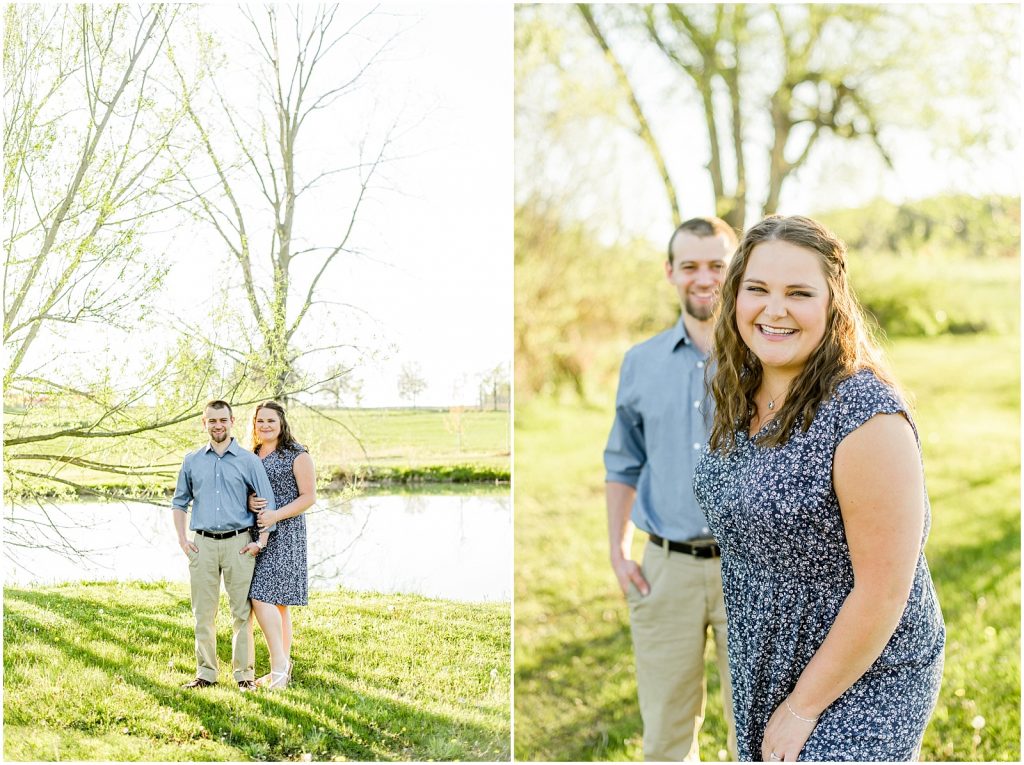 Burgessville Countryside Engagement Session Couple laughing