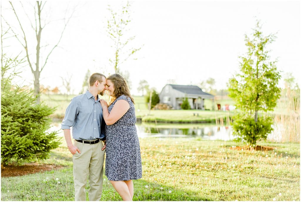 Burgessville Countryside Engagement Session Couple snuggling