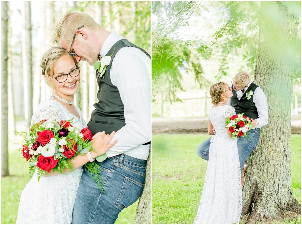 Harley Brant County horse farm wedding husband and wife bride and groom portraits